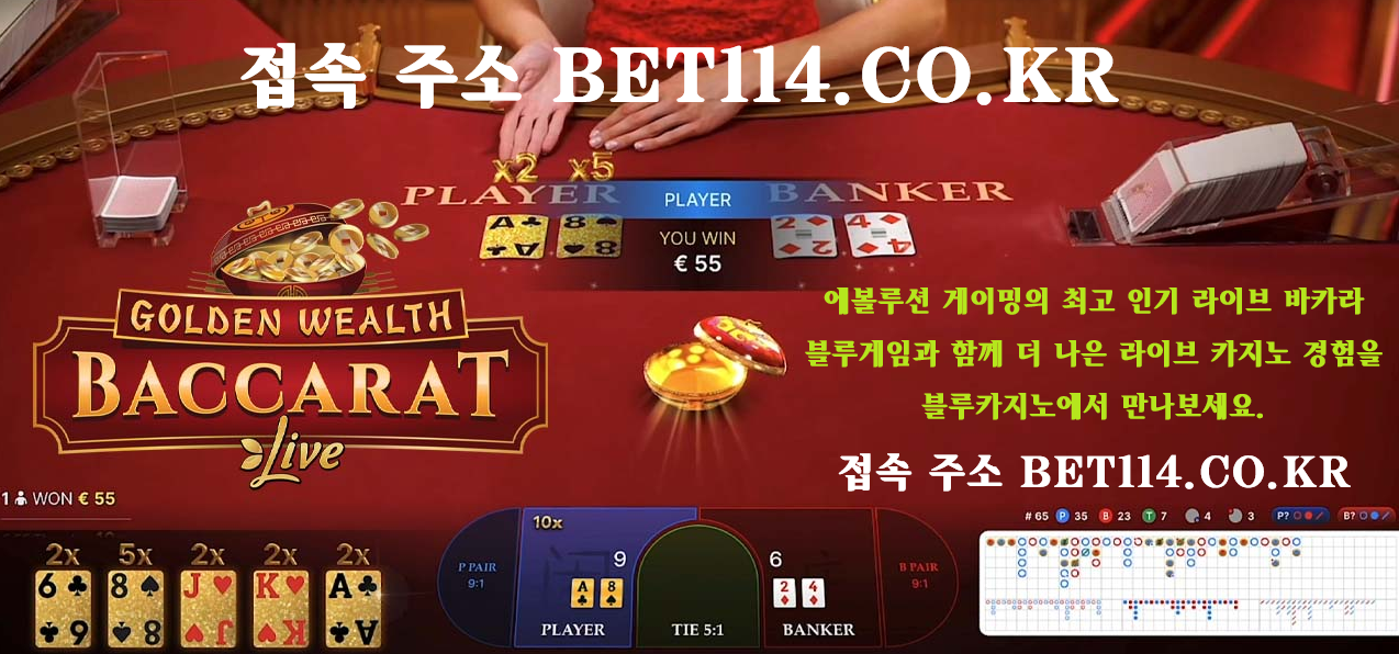 ◆ 바카라사이트 | 에볼루션 | 슬롯 ◆ BET114.CO.KR ◆ 에볼루션 게이밍의 최고 인기 라이브 바카라 "블루카지노" ◆