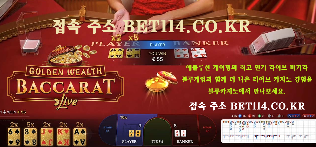 ◆ 블루카지노 | 에볼루션 | 바 카 라 | 슬 롯 ◆ BET114.CO.KR ◆ 에볼루션 게이밍의 최고 인기 라이브 바카라 "블루카지노" ◆